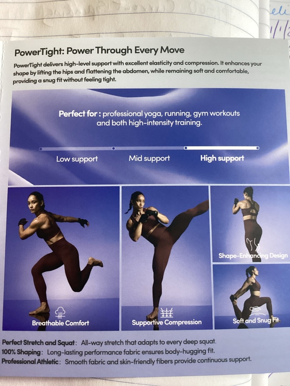 IUGA PowerTight Scrunch Butt No Front Seam High Waist Leggings With Pockets -NWT - Picture 2 of 2